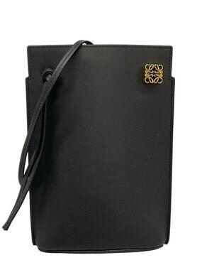 Loewe Shoulder Bag Dice Pocket Black Leather